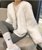 Cropped Eco Fur Jacket