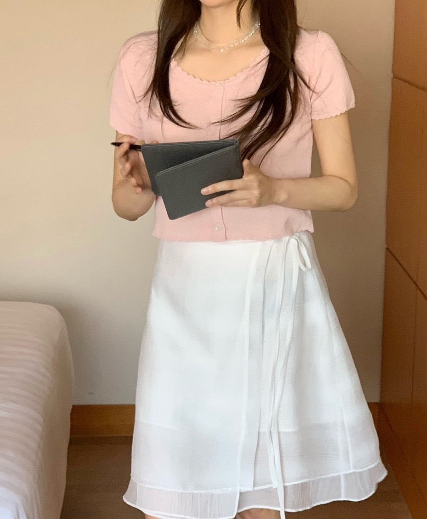 Stay Two Button Skirt