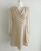 [ Pre-order ] Chiffon Sleeve Wrap Dress