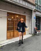 Leather Collar Denim Jacket