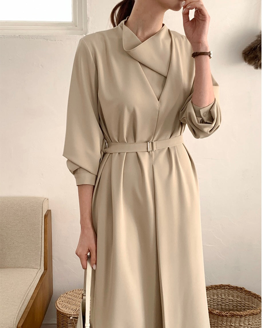 Drape Turtle-Neck Dress