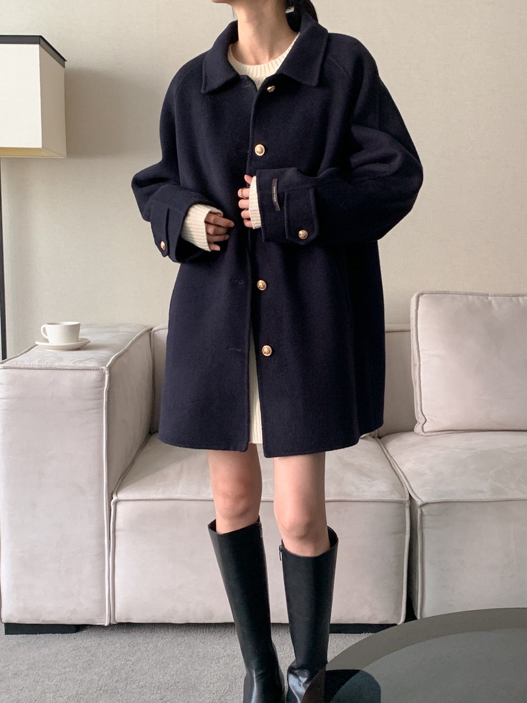 Premium Clair Wool Coat with Inner Padded Vest