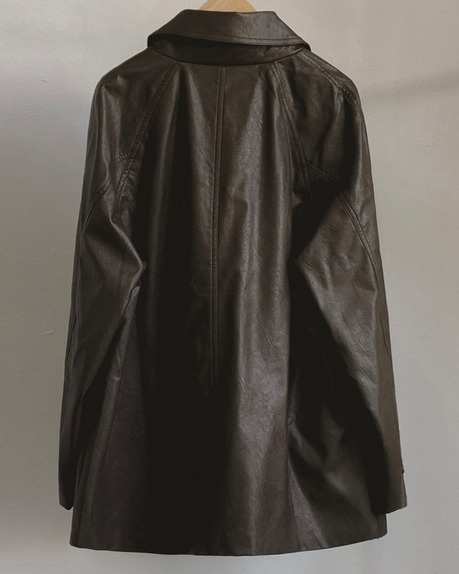 Roel Leather Half Jacket
