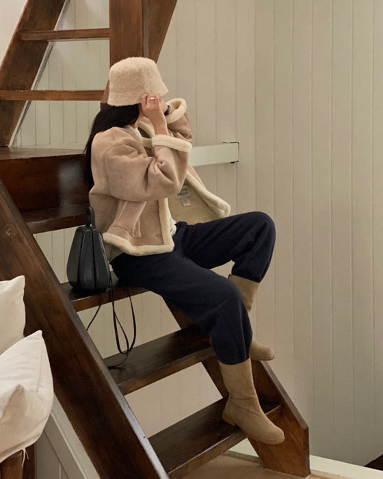 Stitch Shearling Jacket - 60% Wool