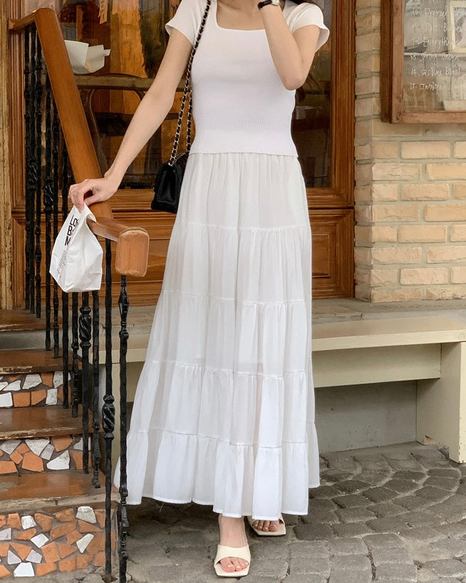 Shiny Cancan Maxi Skirt