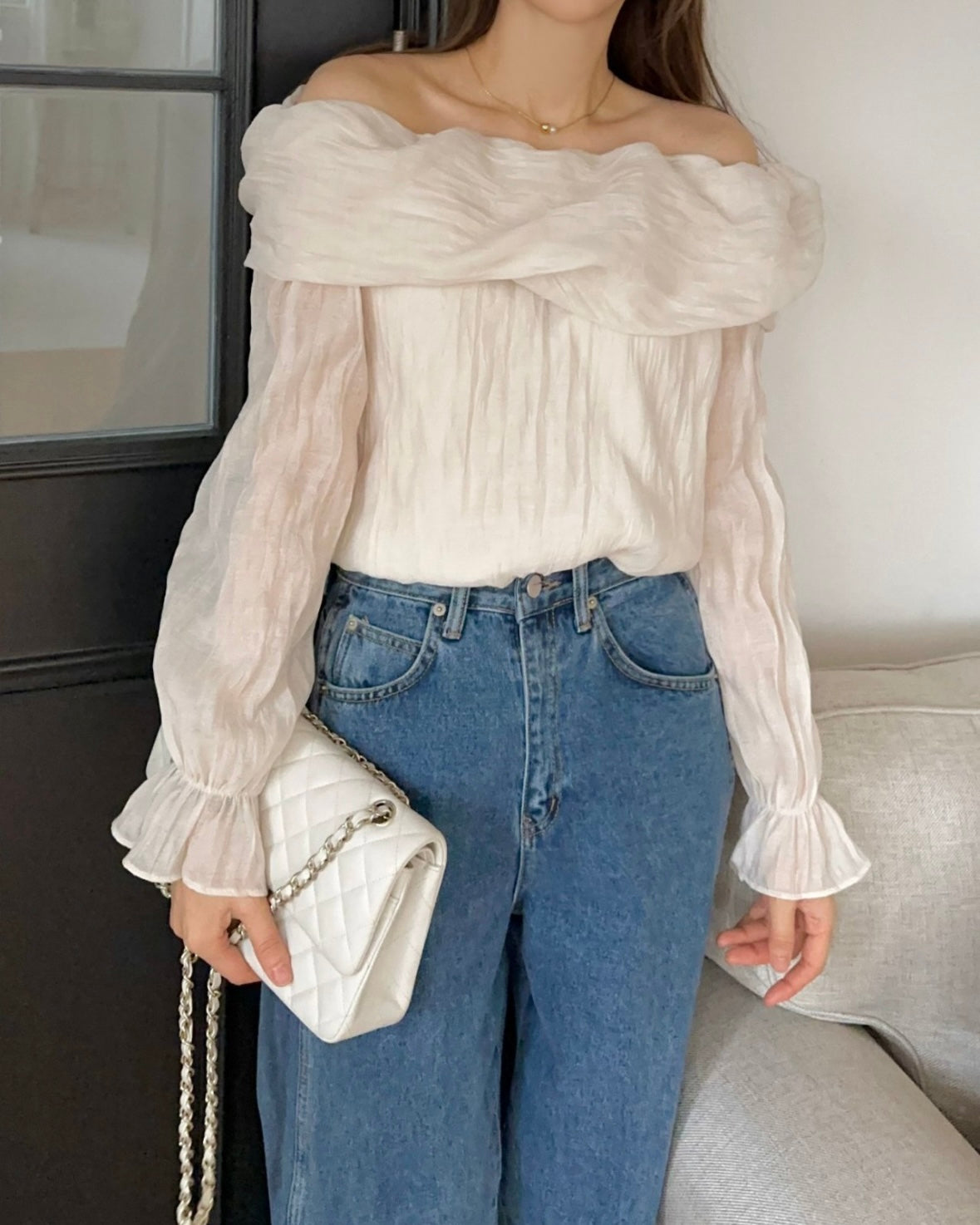 Piano Off-Shoulder Blouse