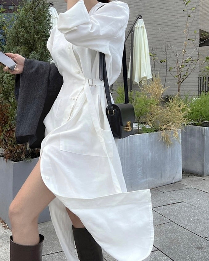 [ Pre-order ] Buckle Shirt Dress