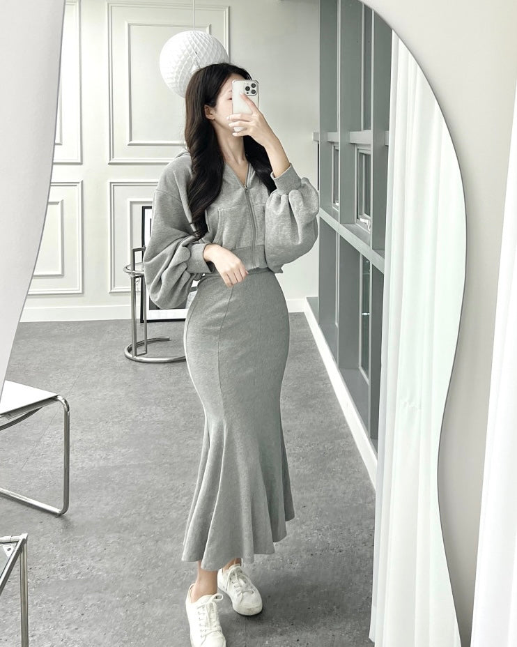 Miranda Hoodie Zip Up & Mermaid Skirt Set