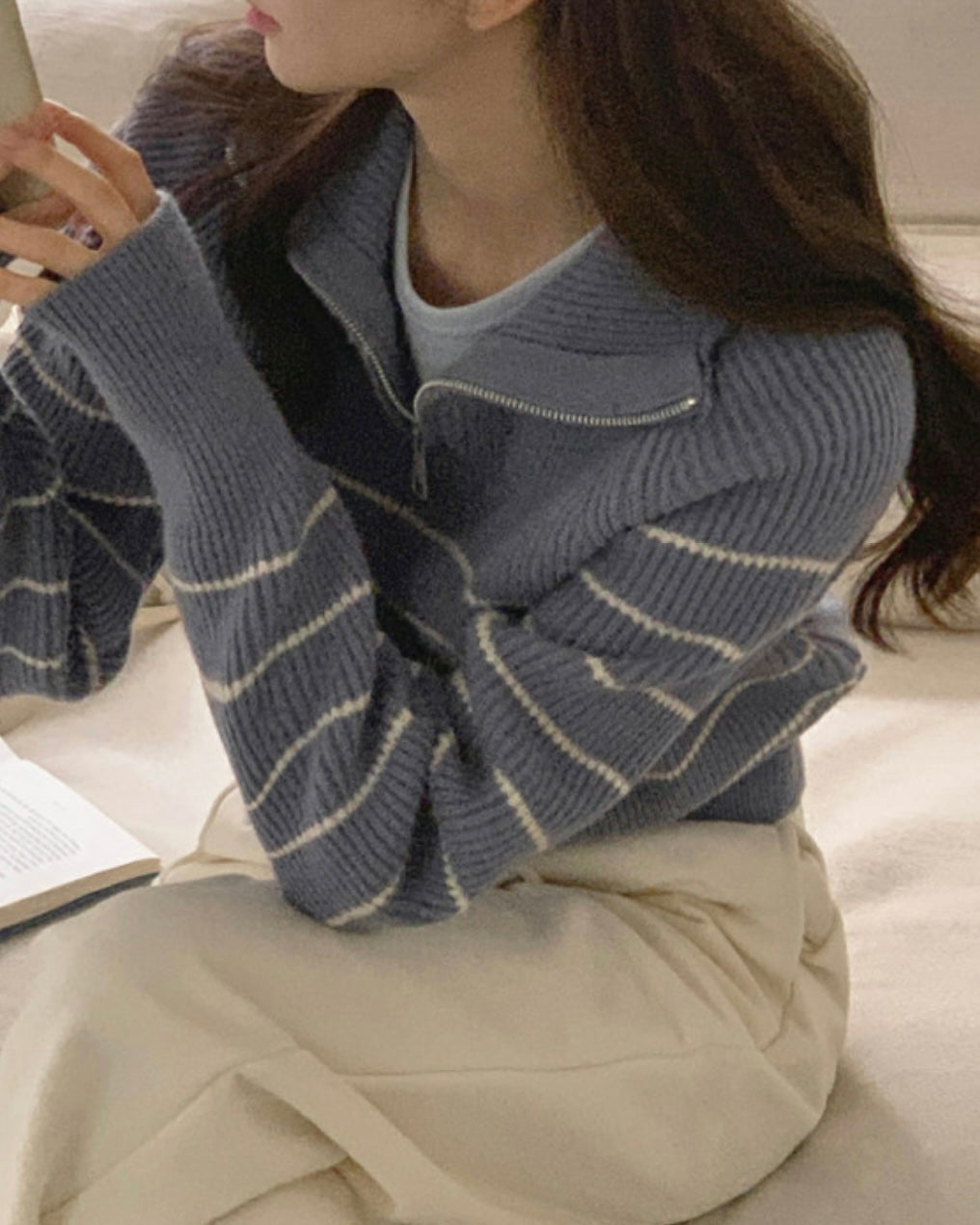 Striped Half Zip-Up