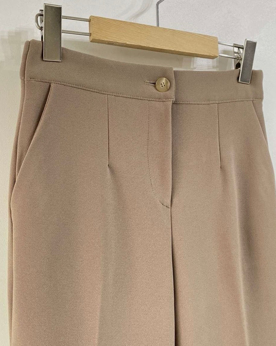 [S,M] Hidden Banding Flared Slacks