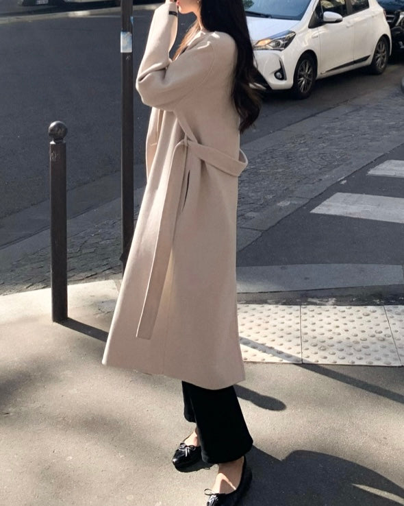 Double Button 100% Wool Coat