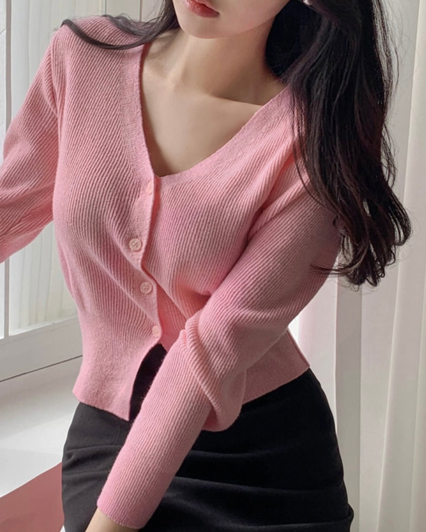 Cotton V-Neck Cardigan