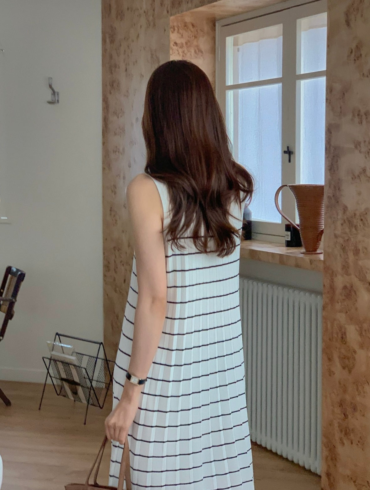 Striped Pleats Dress