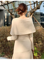 Off-Shoulder Knit Long Dress