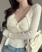 Twist Sleeveless Cardigan Set