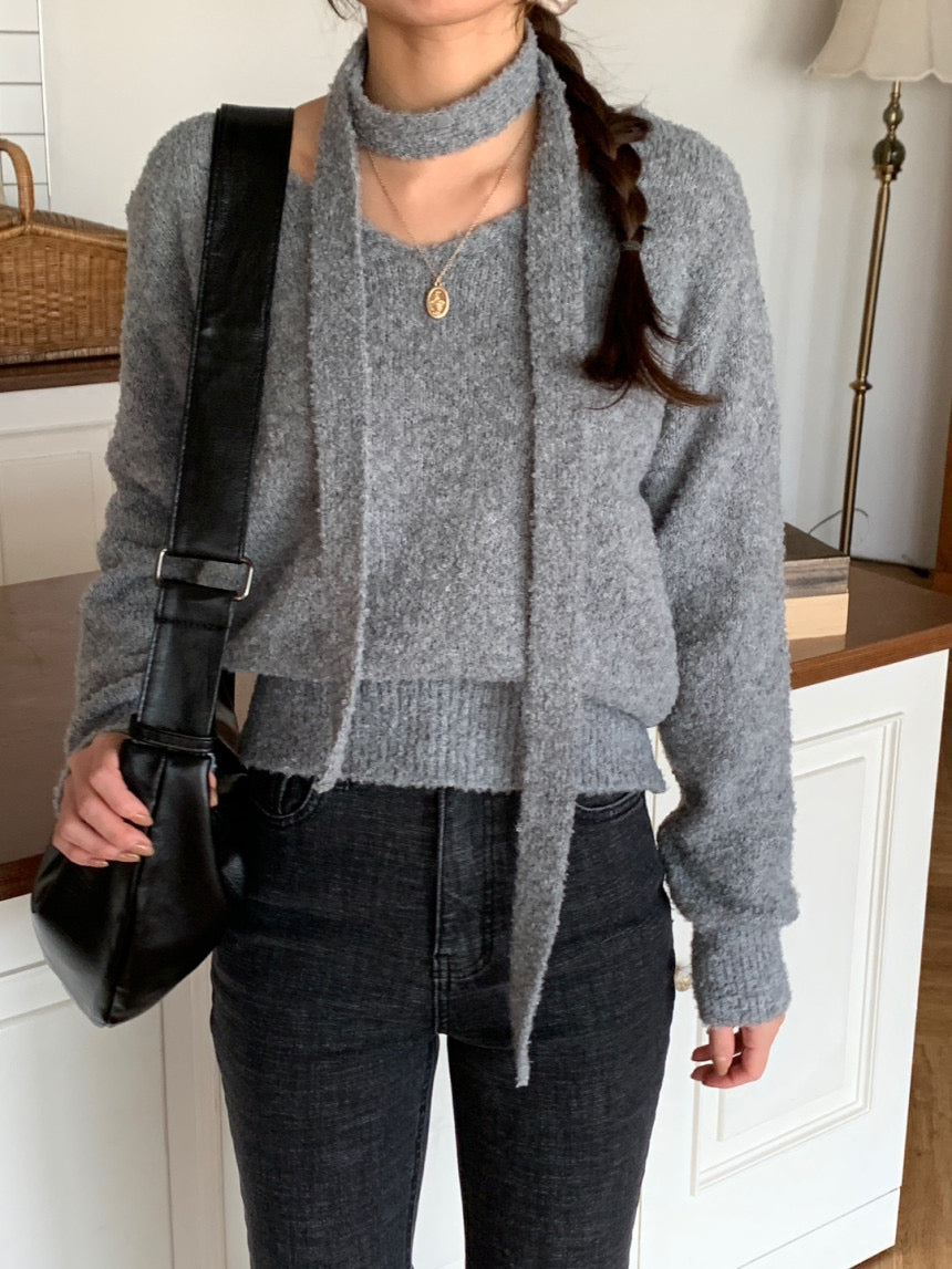 Boucle Tie Knit Set