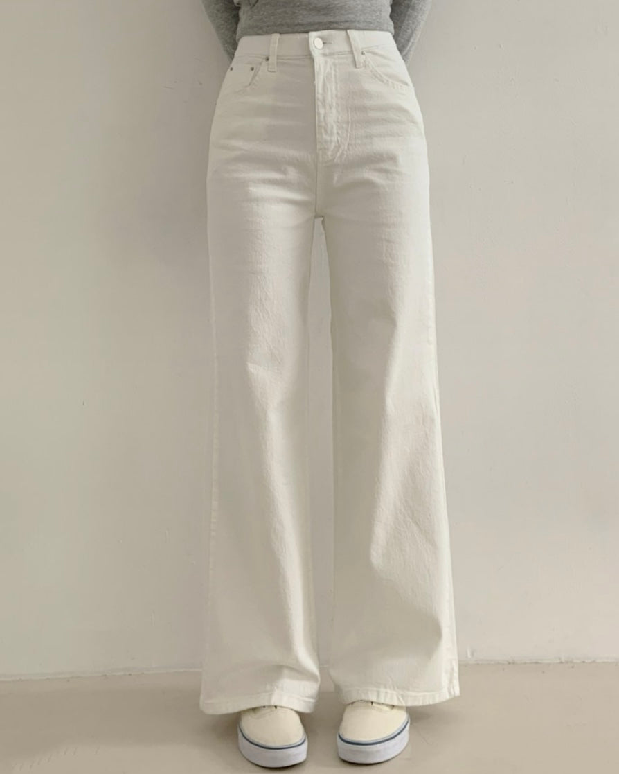 [S,M,L] High-Waist Stretchy Flared Cotton Pants
