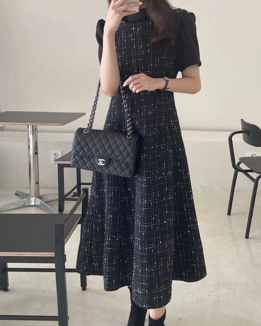 Lia Tweed Flared Dress