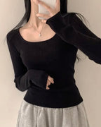 Alina Square-Neck Knit Top