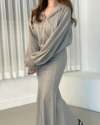 Miranda Hoodie Zip Up & Mermaid Skirt Set