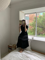 Off-Shoulder Back Ribbon Dress