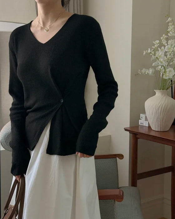 Bamboo Button Knit