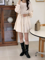 [ Pre-order ] Shirring Cancan Midi Dress