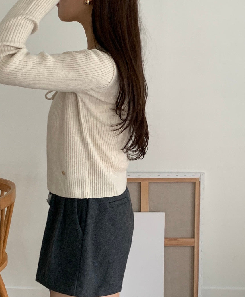Cashmere Wool Ribbon Cardigan