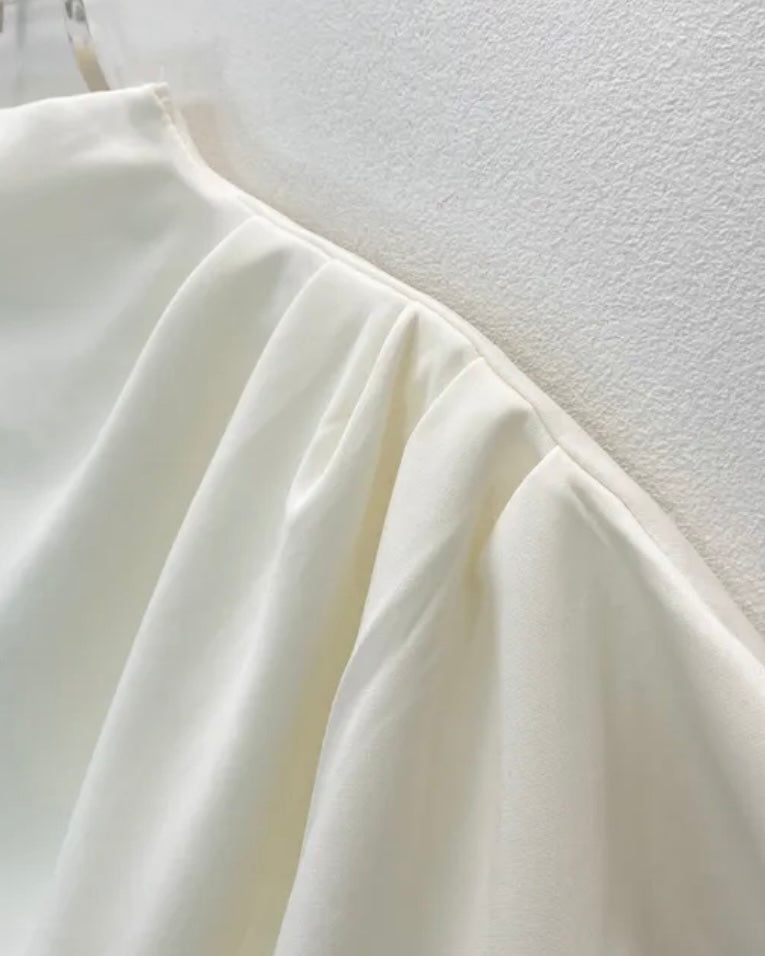 Shirring Half-Neck Top