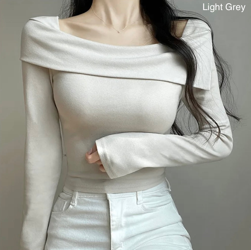 Unbalanced Shoulder Long Sleeve