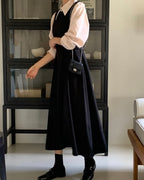 Side Button Sleeveless Long Dress