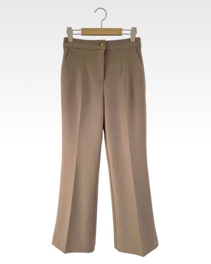 [S,M] Hidden Banding Flared Slacks