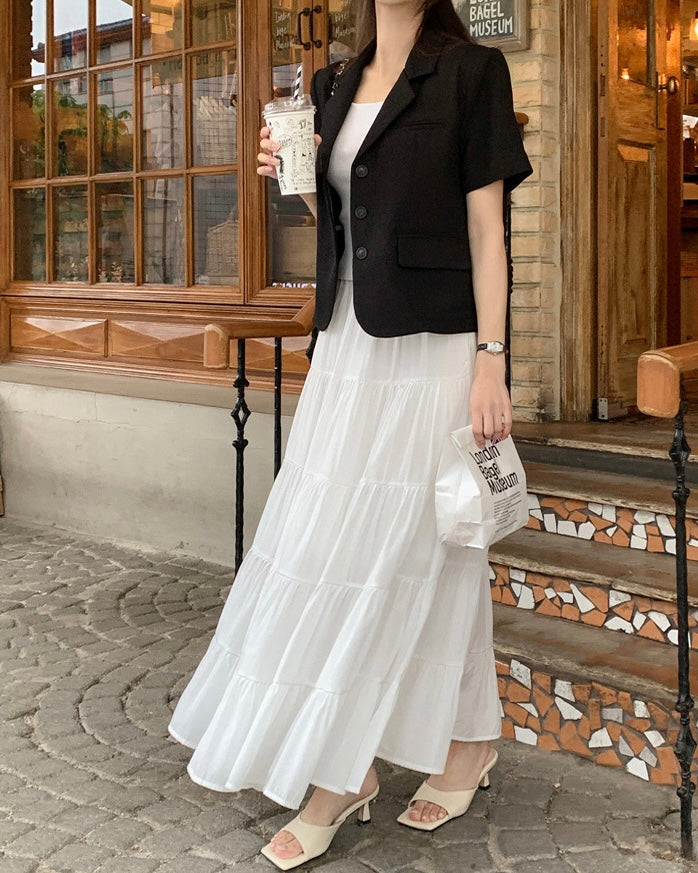 Shiny Cancan Maxi Skirt