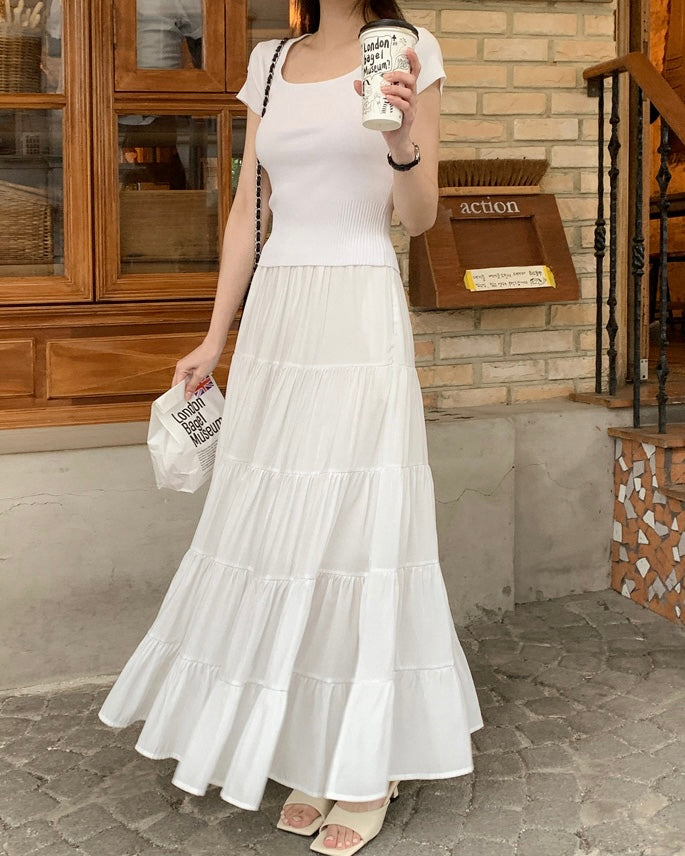 Shiny Cancan Maxi Skirt
