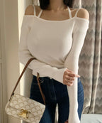 Cathy Ribbed Halter-Neck Knit Top