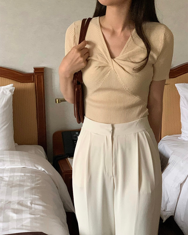 Twist Short Sleeves Knit
