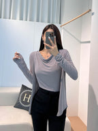 Drape Wool Cardigan Set