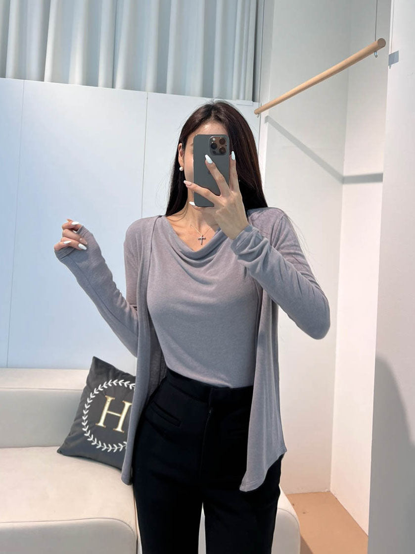 Drape Wool Cardigan Set