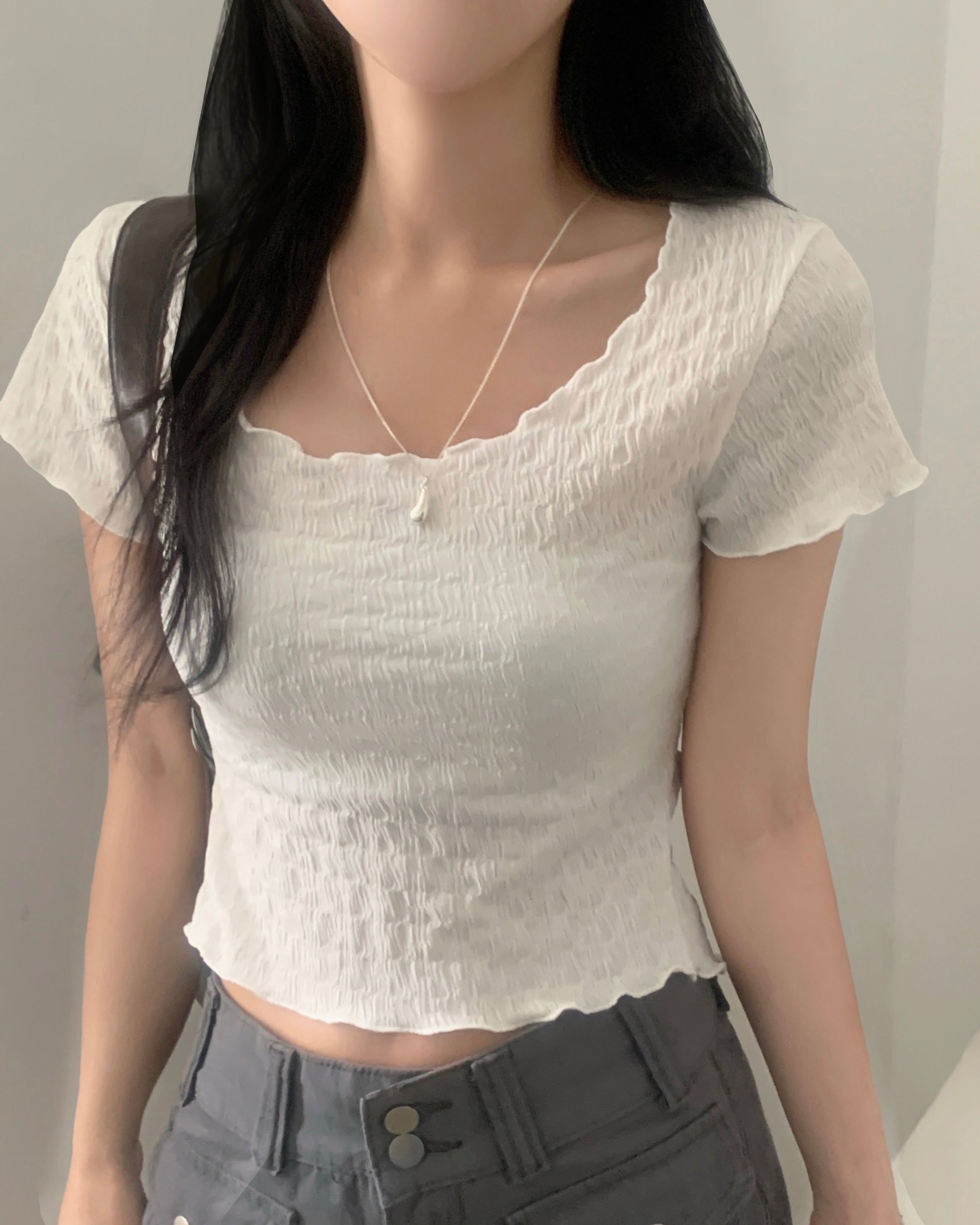 [ Sale Excluded ] Yoru Back Ribobn Top