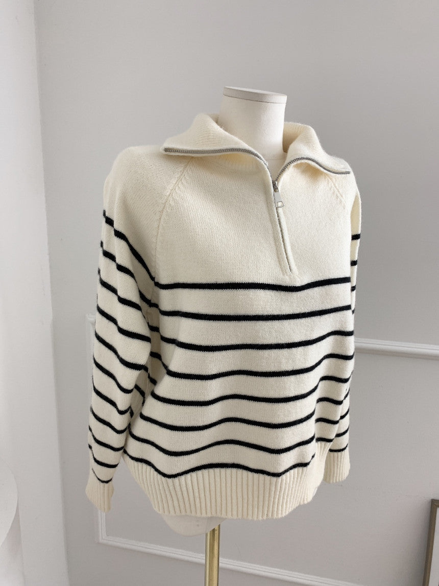Soy Striped Half Zip-Up