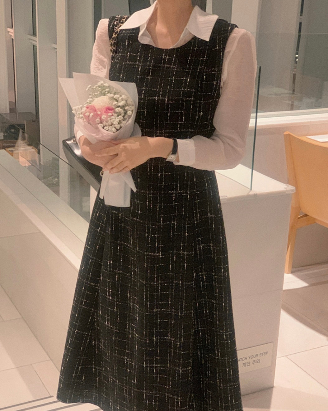 Lia Tweed Flared Dress