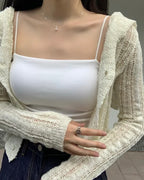 Brushed Shirring Camisole with Built-in Bra