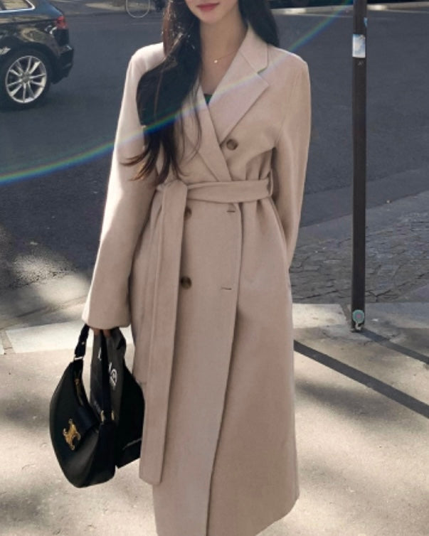 Double Button 100% Wool Coat