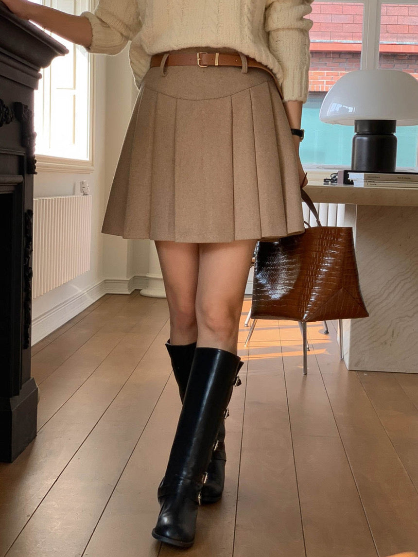 [S,M] Tommy Wool Skirt + Belt