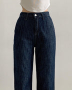 [S,M,L] Lightweight Banding Denim (Dark-Wash)