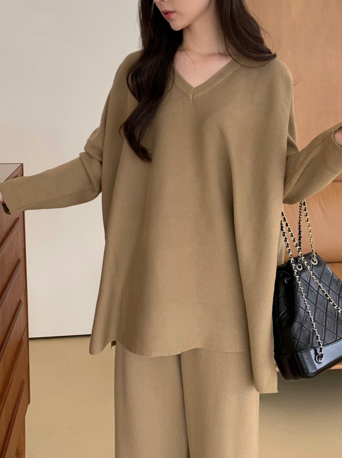 Latte Loose Two-Piece Set