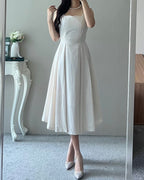 Linen Heart-Neck Dress