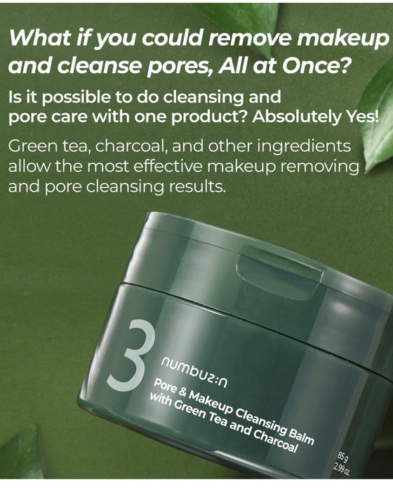 [ numbuzin ] No. 3 Pore & Makeup Cleansing Balm with Green Tea and Charcoal 85g