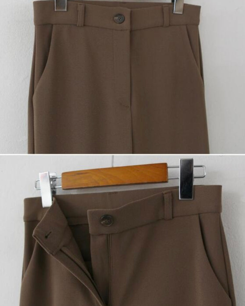 [S,M] Hidden Banding Flared Slacks