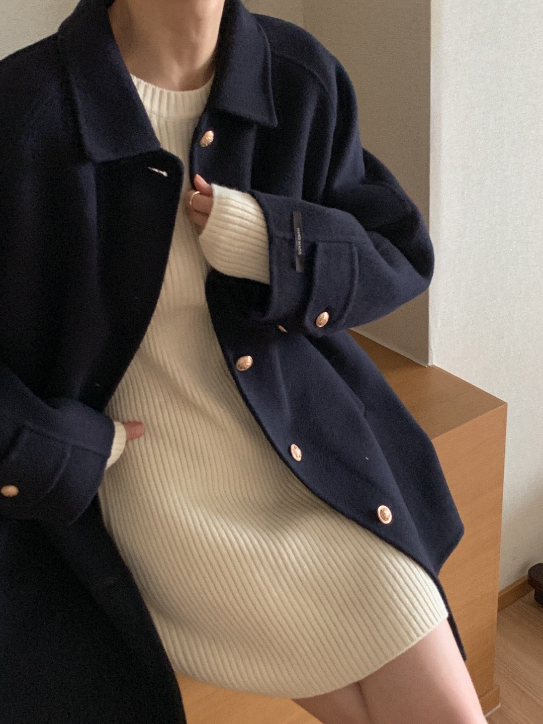 Premium Clair Wool Coat with Inner Padded Vest